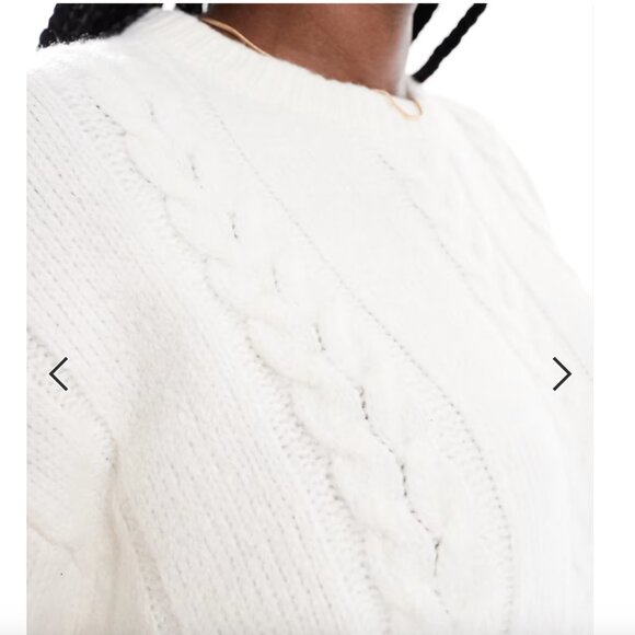 White Chunky Cable Crew Neck Sweater in Cream NWOT - 2XL - Picture 3 of 3